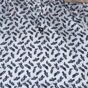 Bad Birdie Black and White Golf Print Polo